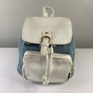💕Denim Faux leather Small backpack💞